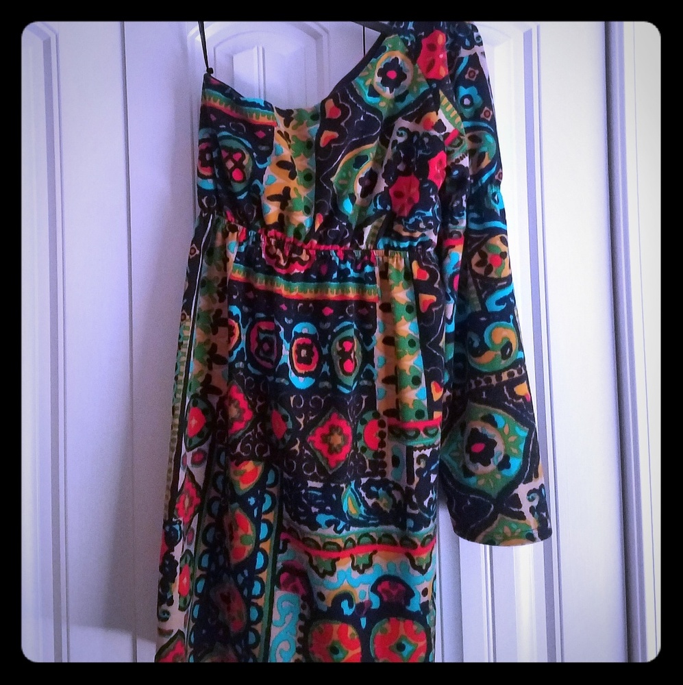 Judith March One-Sleeve Printed Dress Size L